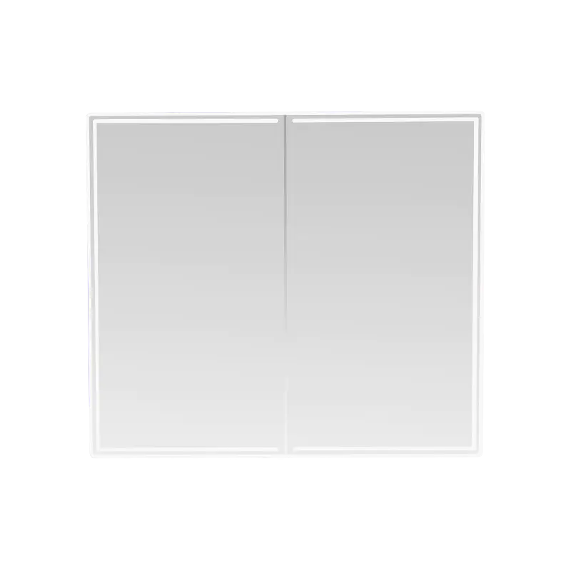 Gabinete con espejo para baño inteligente LED de doble puerta (con interruptor manual antivaho)