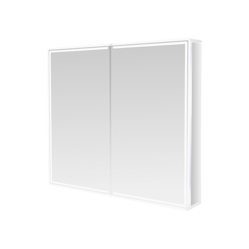 Gabinete con espejo para baño inteligente LED de doble puerta (con interruptor manual antivaho)