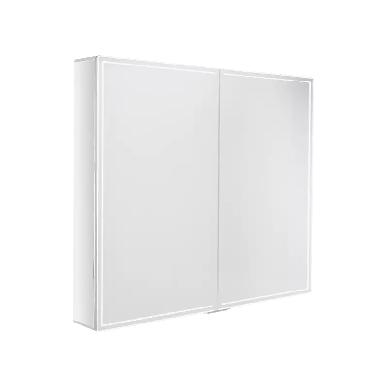 Gabinete inteligente con espejo retroiluminado de doble puerta y interruptor magnético