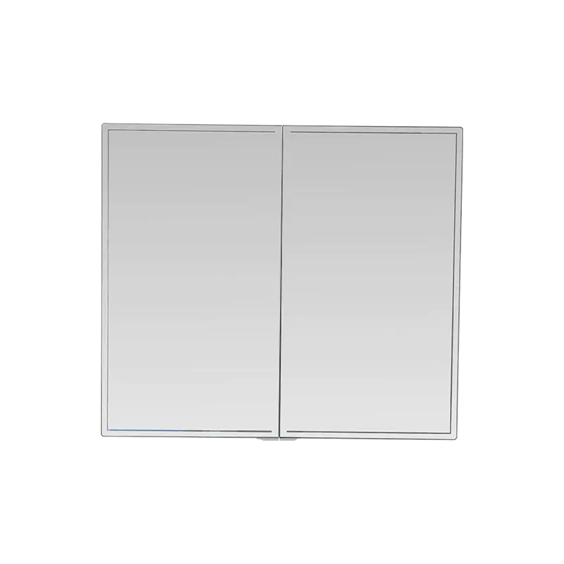Gabinete con espejo impermeable de doble puerta de aleación de aluminio con luces LED
