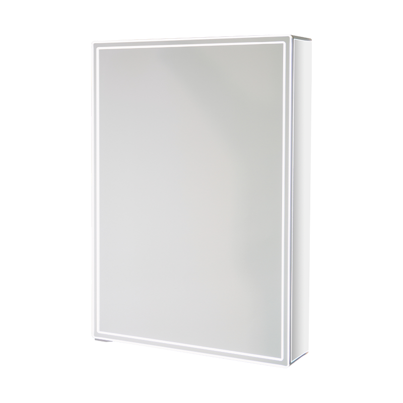 Gabinete con espejo de baño LED de una sola puerta impermeable de aleación de aluminio Gabinete con espejo de baño LED de una sola puerta impermeable de aleación de aluminio